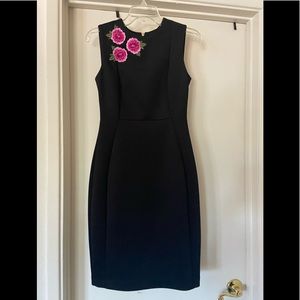 Calvin Klein Black Dress with Flower Detail